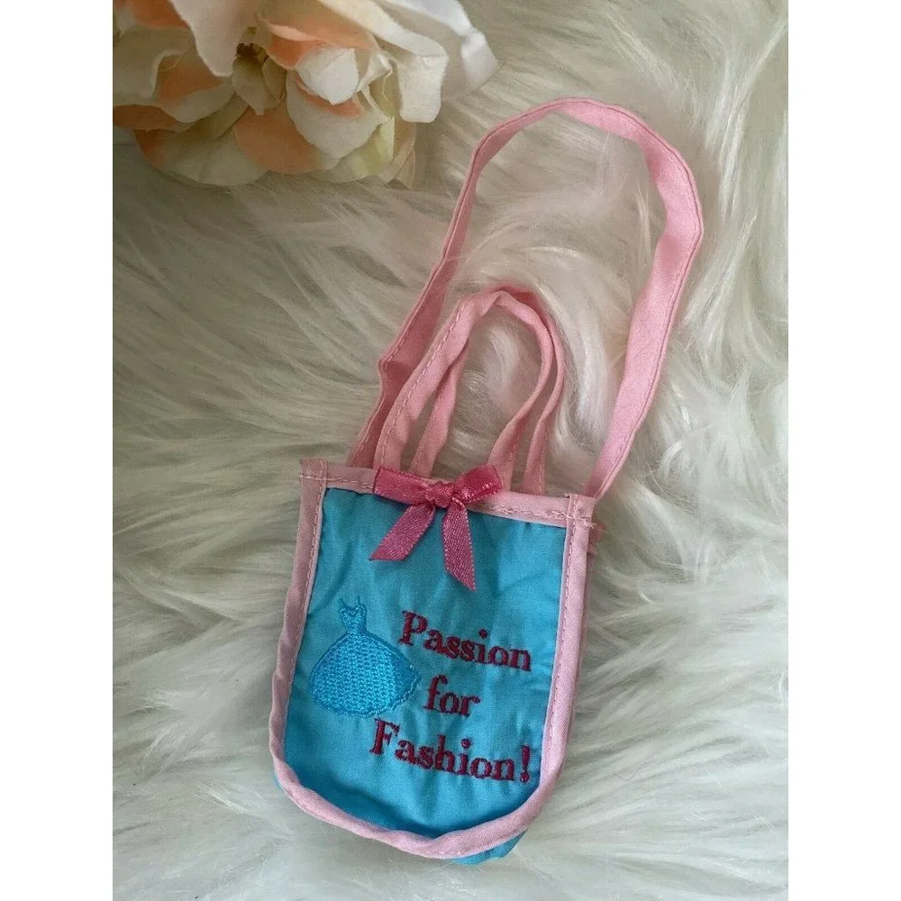 American Girl Battat OG Blue Pink Shopping Hand‎ Bag for Dolls 16